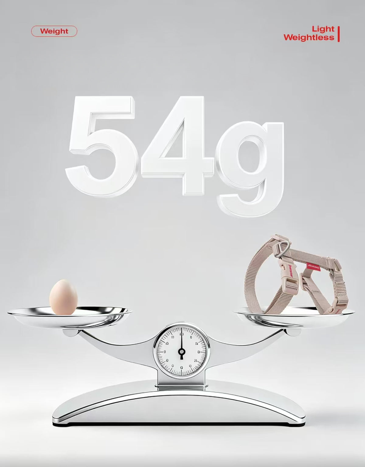 Petstar cat harness weight shown as 54 grams