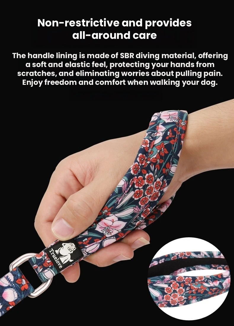 Truelove Floral Multi Handle Dog Leash