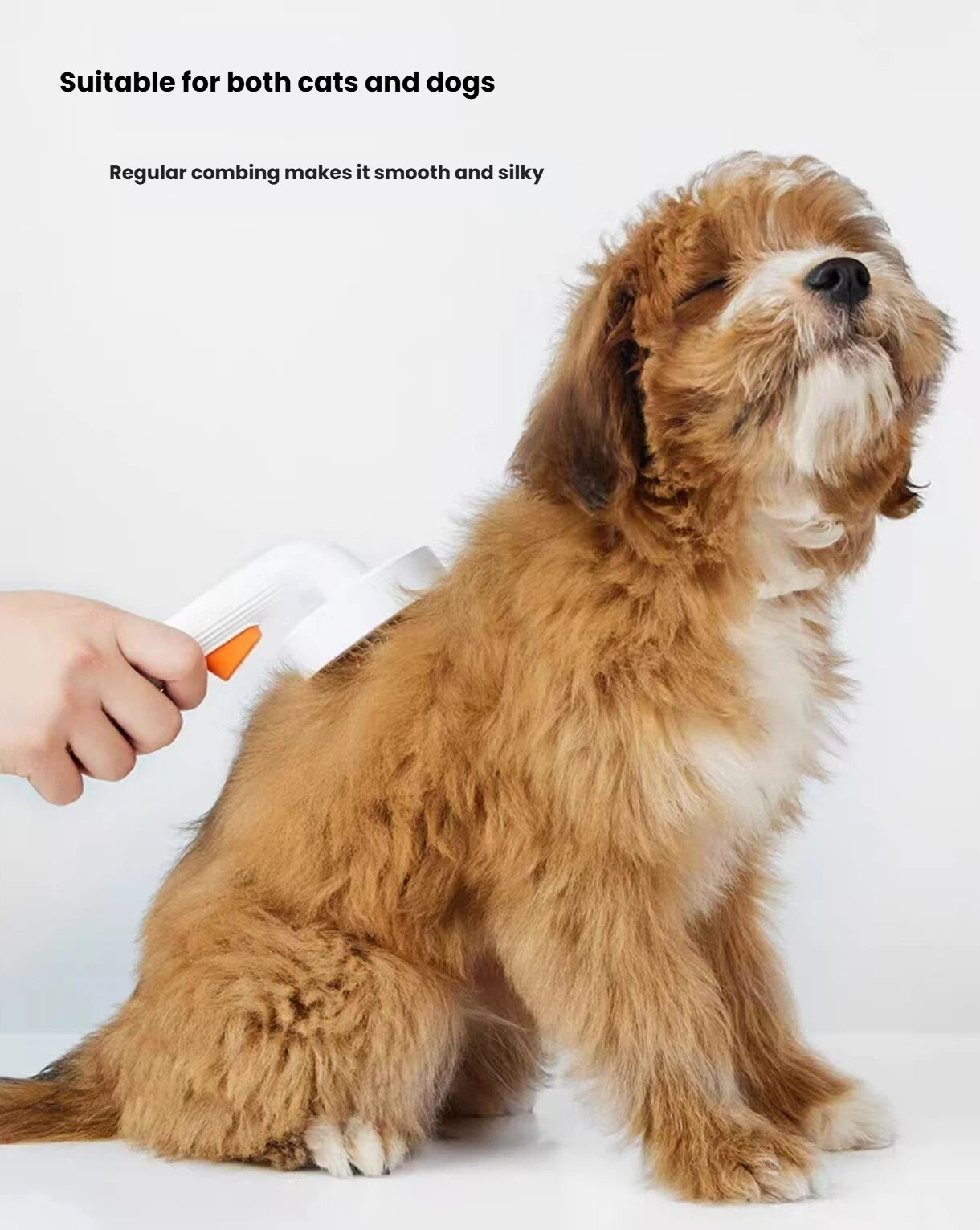 PETKIT slicker brush used to groom a dog