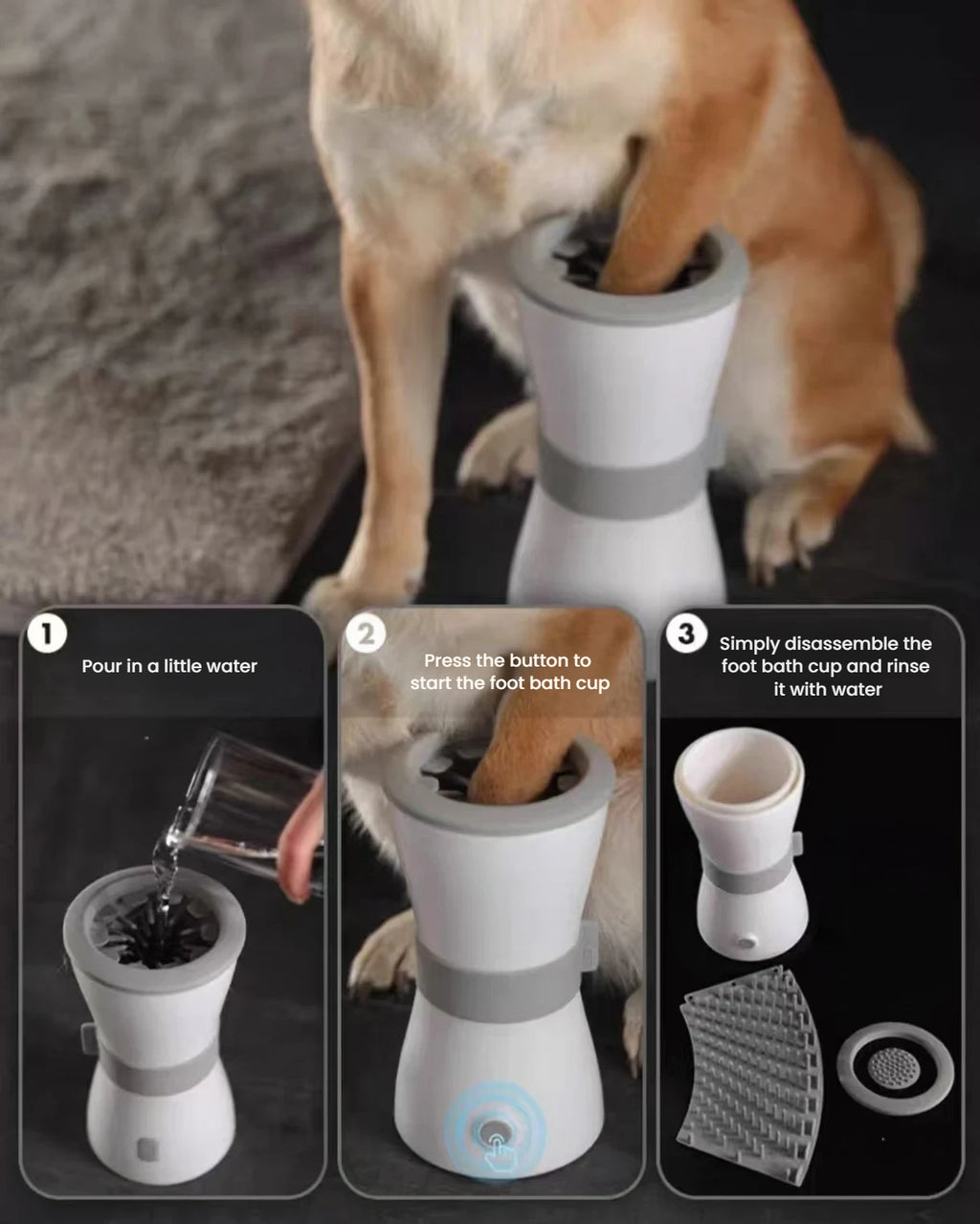 Pet Paw Cleaner Cup: Automatic Dog & Cat Paw Washer