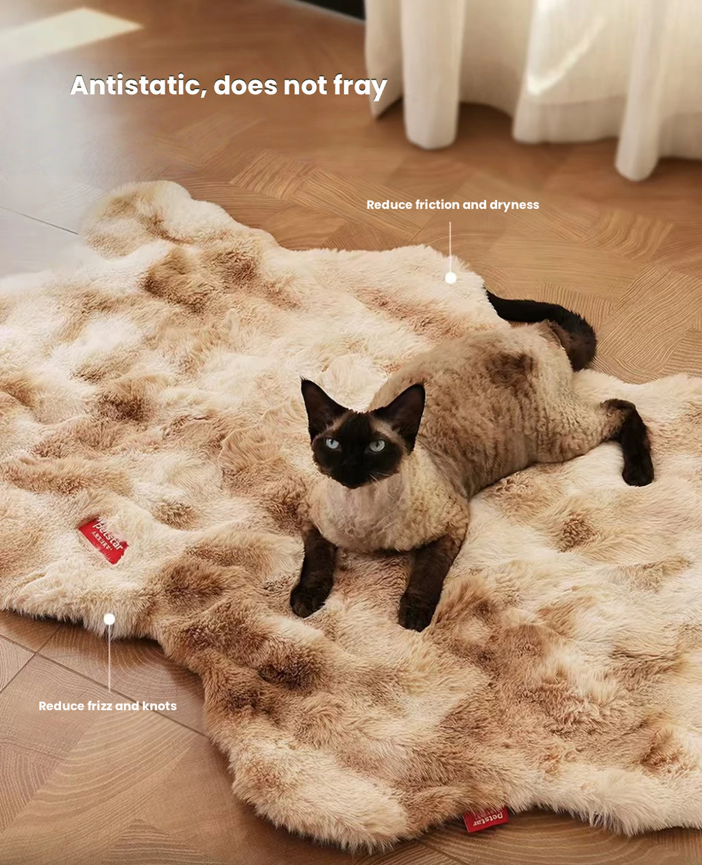 Cat lying on the brown Petstar plush pet mat