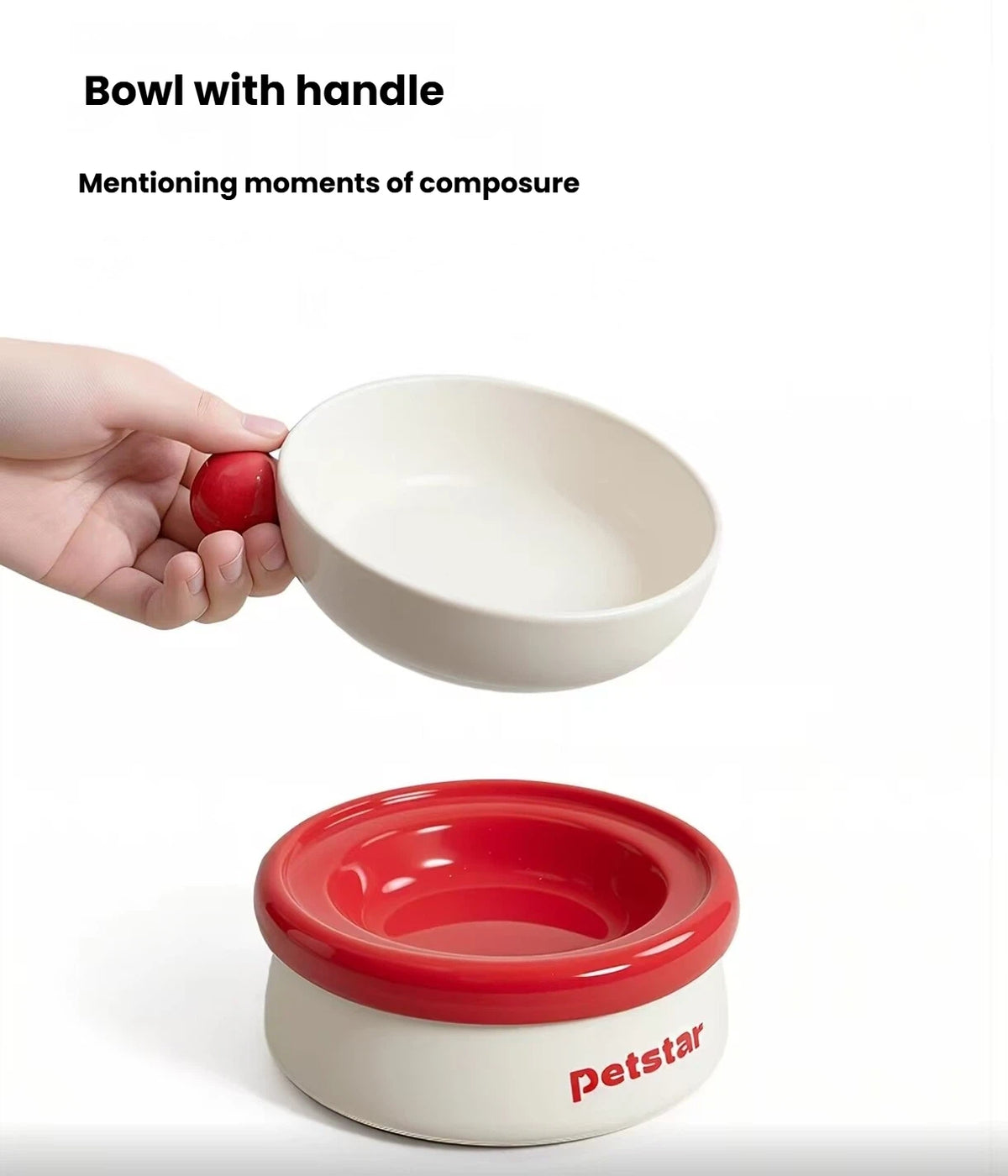 Petstar Ceramic Elevated Cat & Dog Bowls, 3-in-1 Feeding Set
