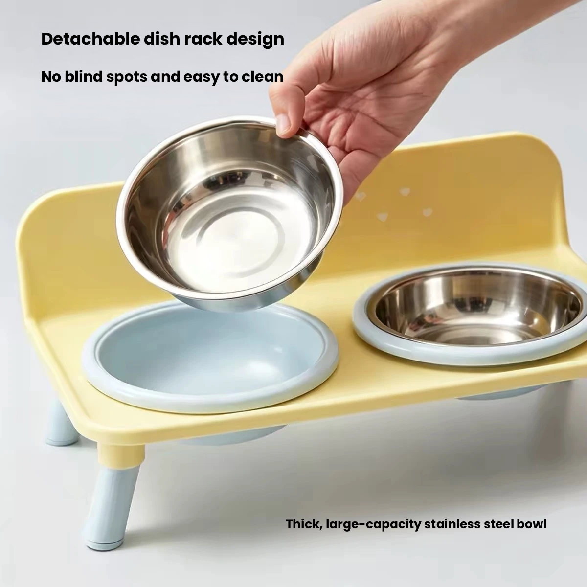 BNBNO Stainless Steel Pet Feeding Station – Anti-Tip Food & Water Bowls for Small Dogs & Cats