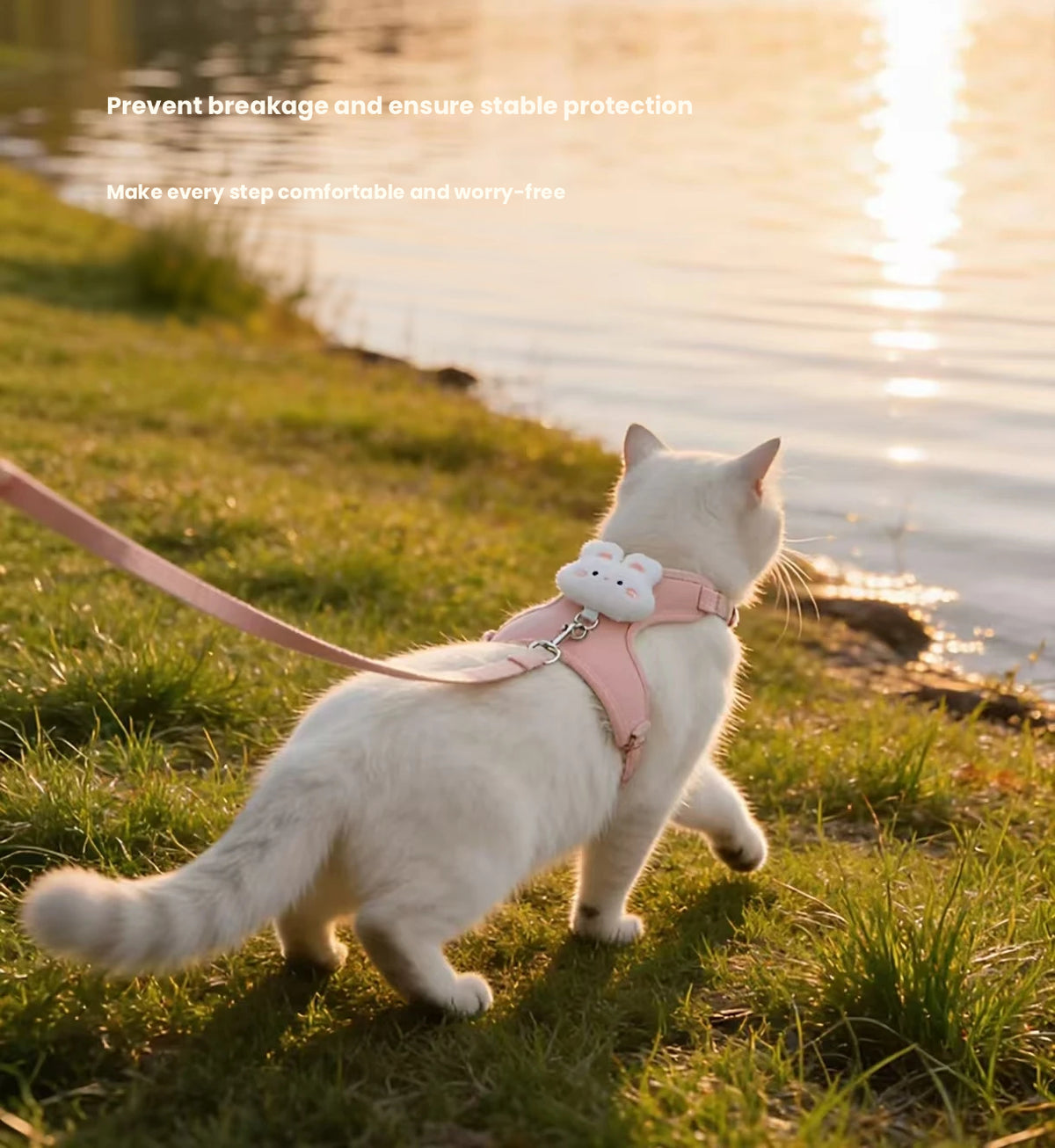 Adjustable Cat Harness with Leash, Escape-Proof Vest Design