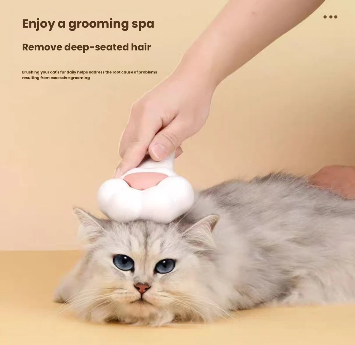 Cat Paw Deshedding Brush, One-Click Hair Removal Grooming Comb
