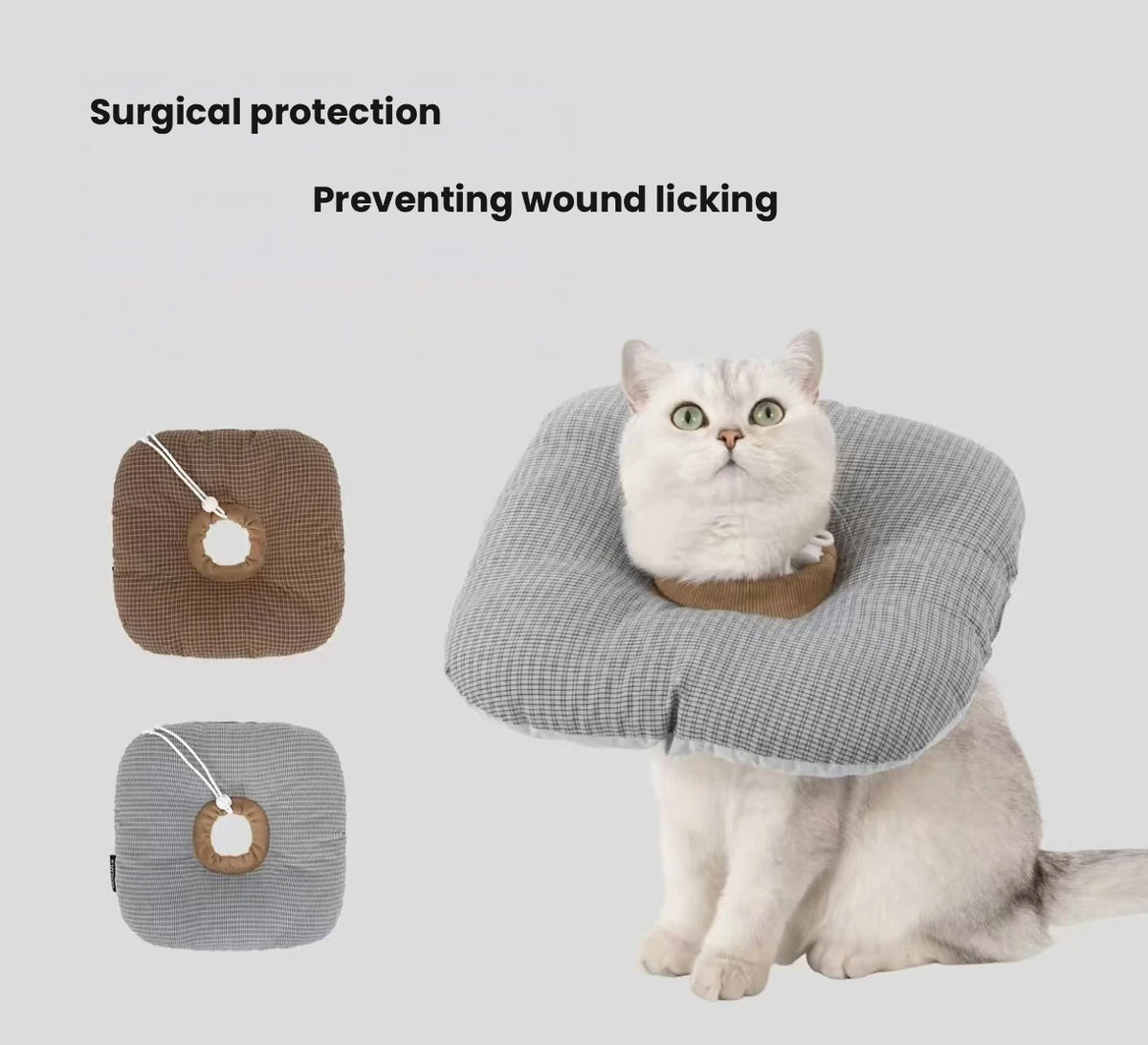 HiDREAM Toast Soft Cat Recovery Collar - Anti-Lick Pillow Cone for Kittens & Male Cats