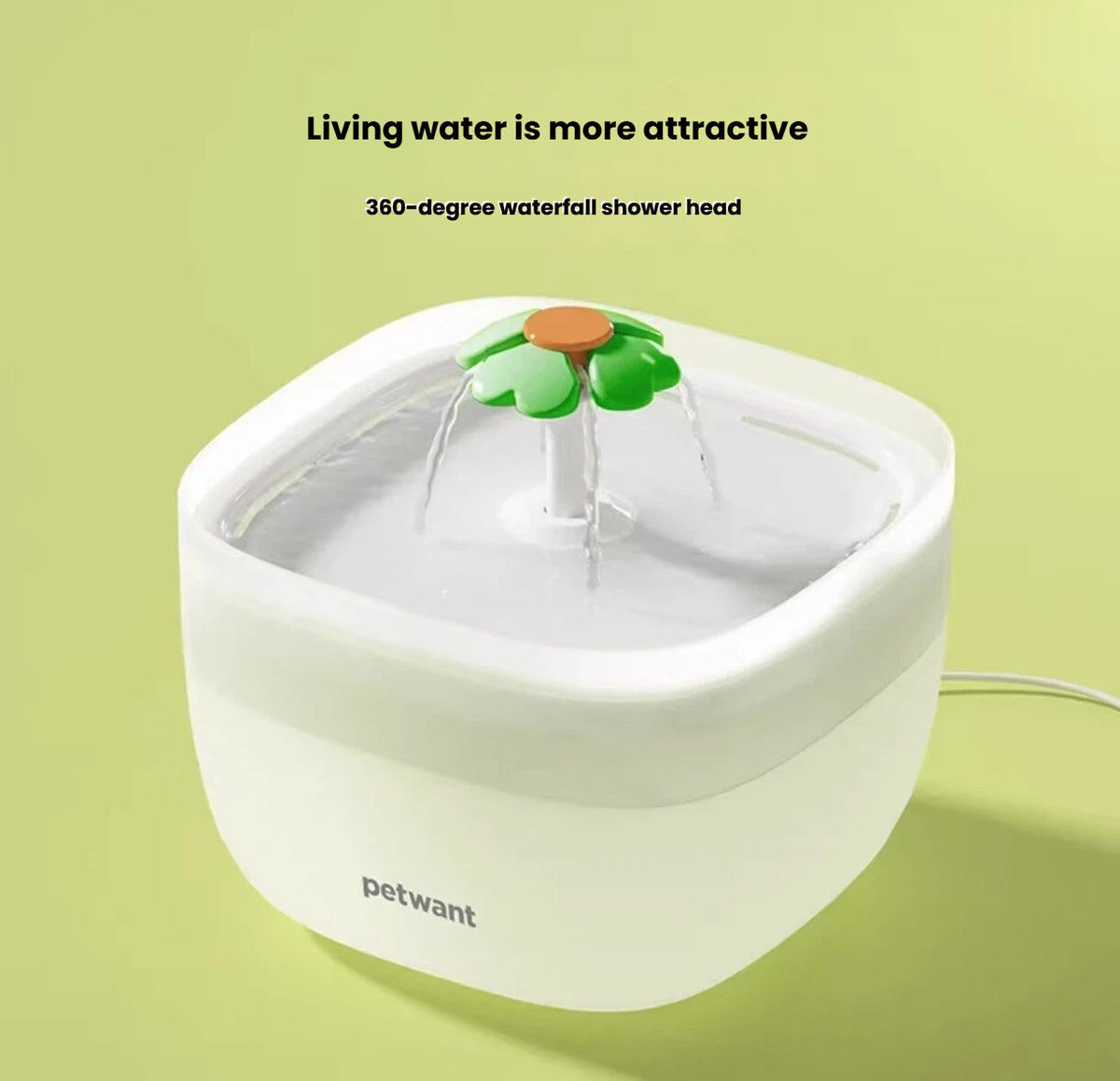 Petwant Automatic Cat Water Fountain, Quiet Filtered Flow