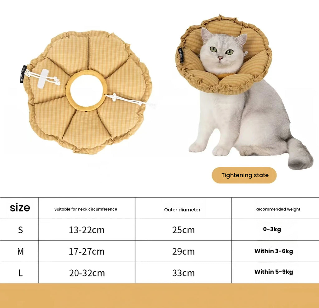 HiDREAM Waterproof Plaid Soft Pet Recovery Collar - Anti-Lick Cone for Cats, Kittens & Dogs