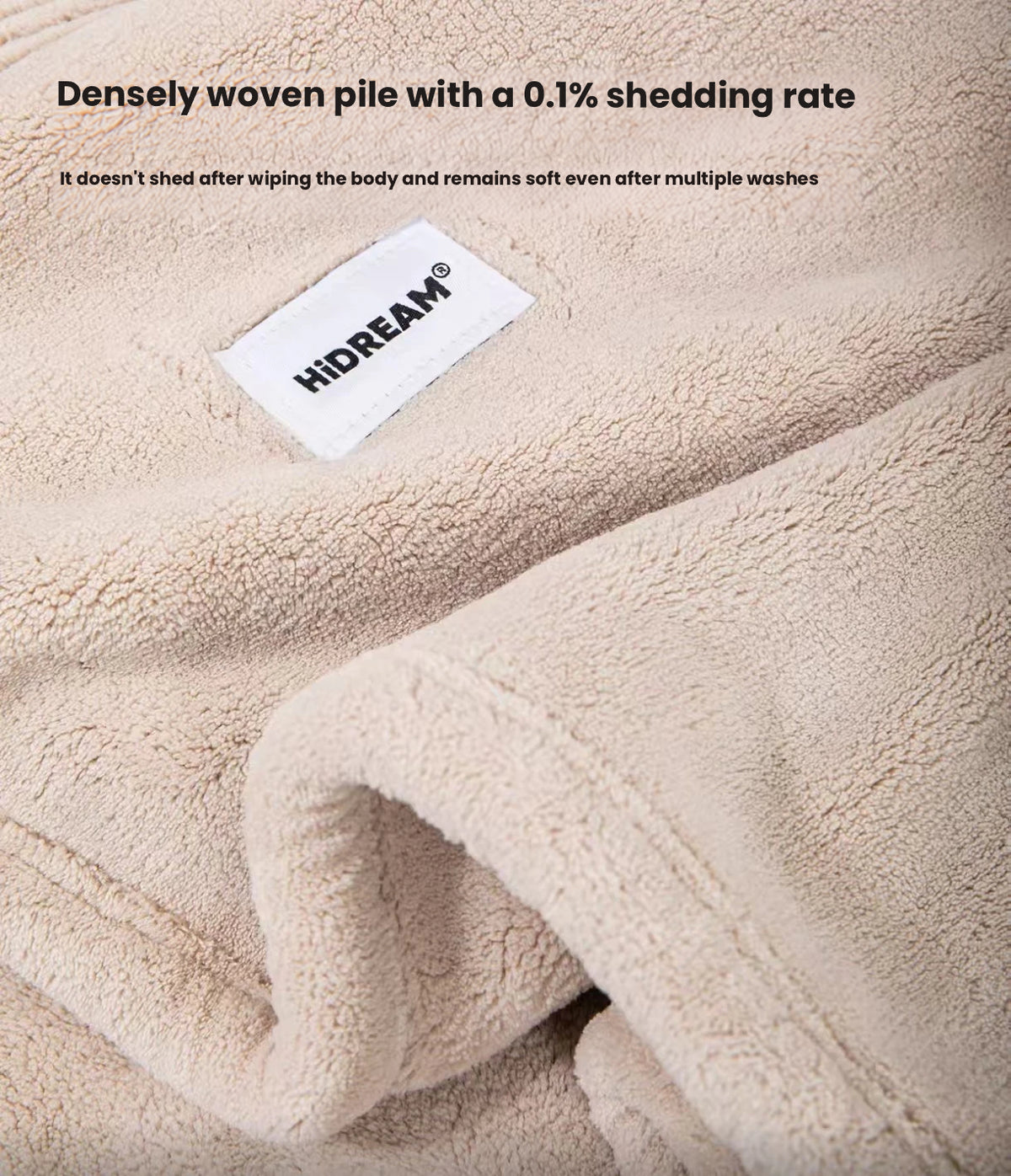 HiDREAM Super Absorbent Microfiber Pet Bath Towel - Thick Quick-Dry Towel for Dogs & Cats