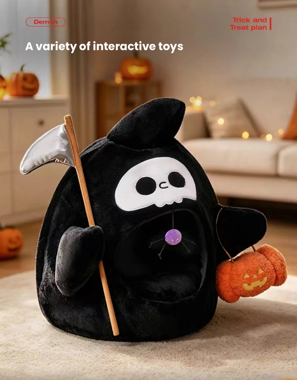 Petstar Halloween cat bed with attached play details