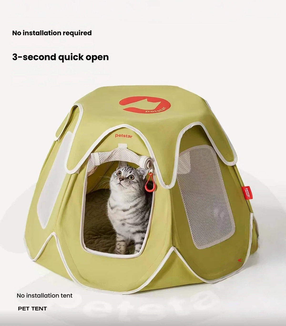 Petstar Portable Cat Tent, Foldable Semi-Enclosed Cat Bed