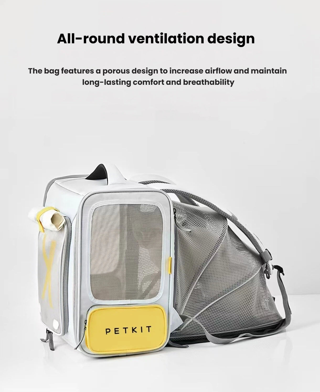 Multi-side mesh ventilation on the PETKIT cat carrier