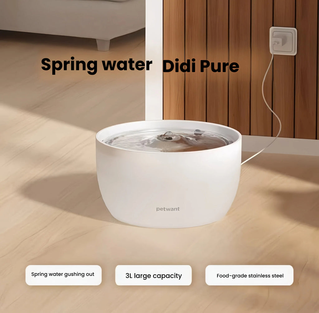 Petwant Automatic Cat Water Fountain, Filtered Flowing Water
