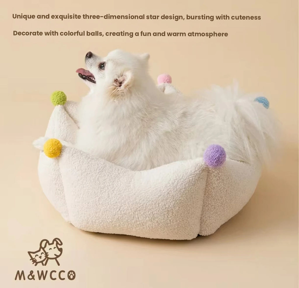M&WCCO Original All-Season Pet Bed - Washable Deep Sleep Warm Cushion for Cats & Small Dogs