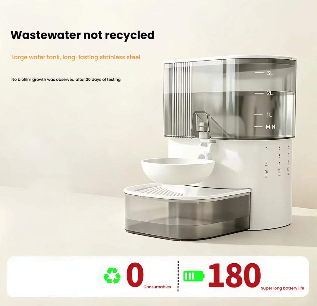 Naipet Smart Cordless Cat Water Fountain with Automatic Refill