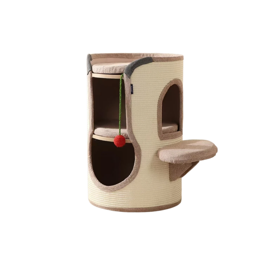 2-Tier Cat Tree House: All-Season Cat Bed with Scratcher