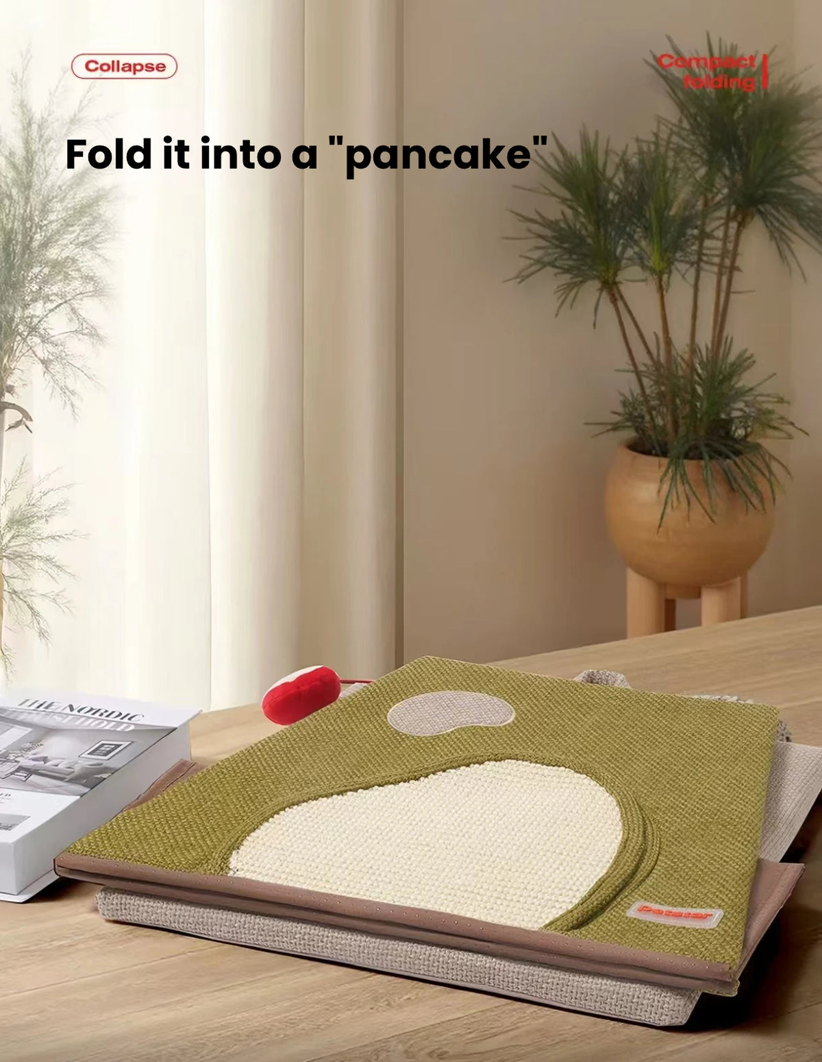 Petstar Foldable Cat Play House, Scratching Pad Tunnel Bed