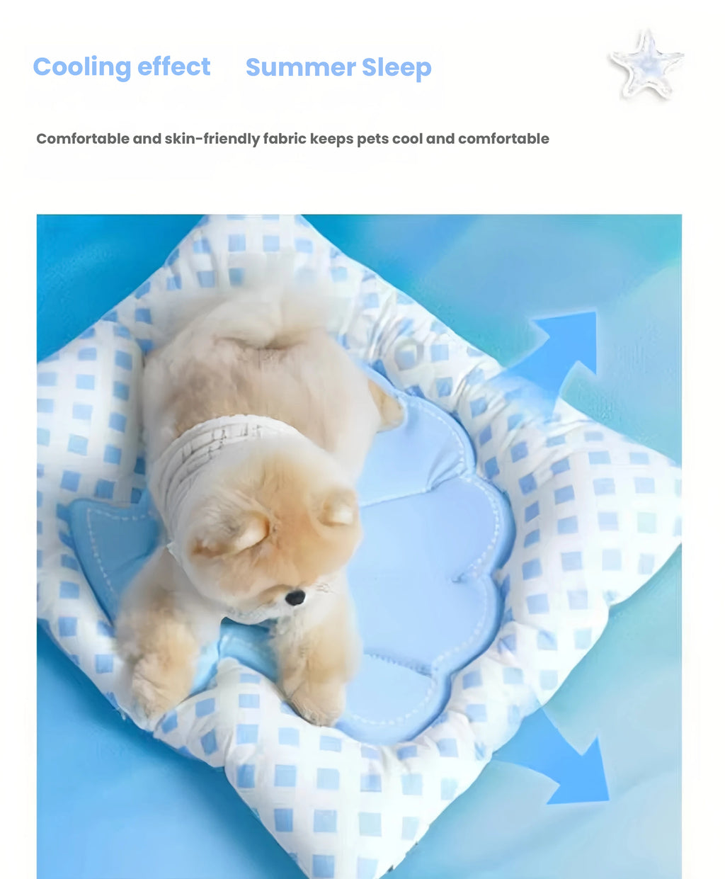 M&WCCO Bora All-Season Pet Sleeping Mat - Reversible Warm Bed Cushion for Cats & Dogs