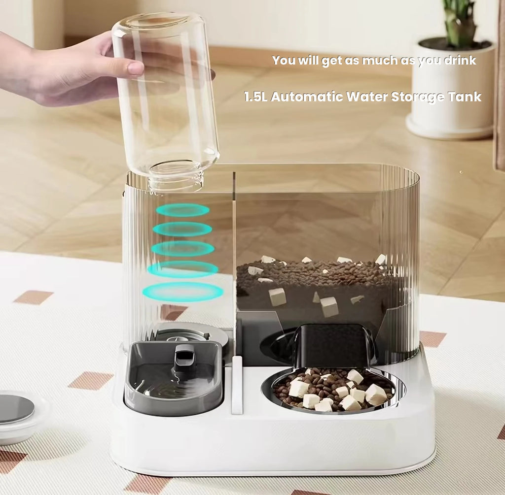 Automatic Pet Feeder & Water Fountain: Large-Capacity Cat & Dog Dispenser