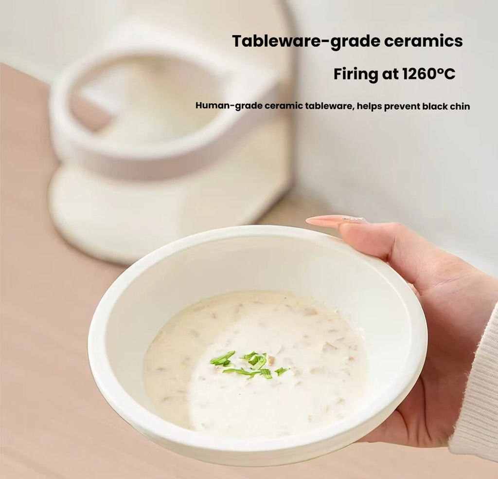 Removable white ceramic insert from the Miao Xiang Jia raised cat bowl