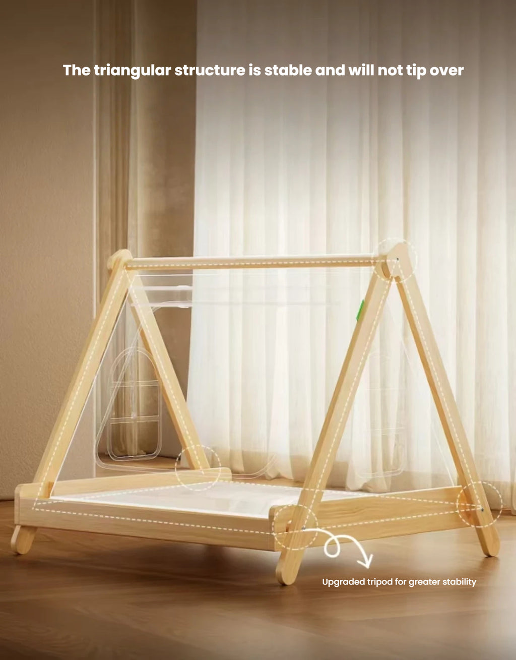 Wooden Cat Tent Bed: No-Assembly, All-Season & Semi-Enclosed