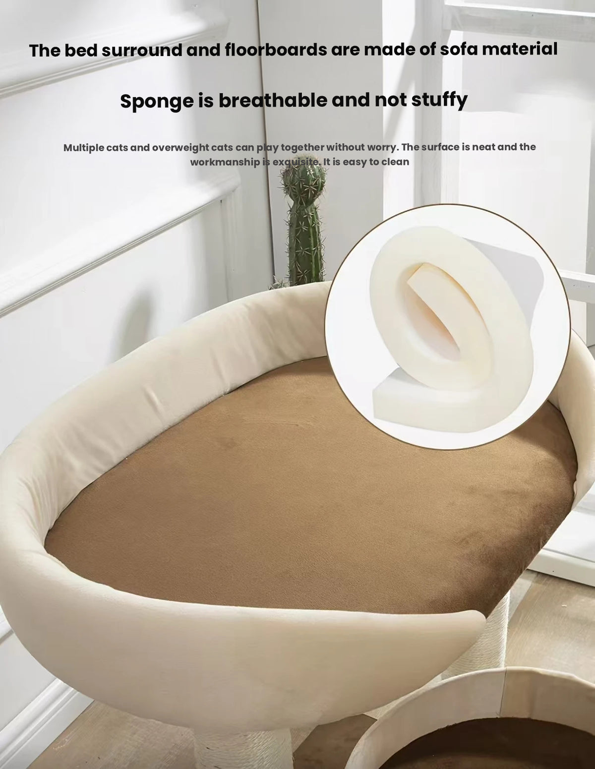 Large Cat Tree with Bed: Sisal Scratching Post for Big Cats