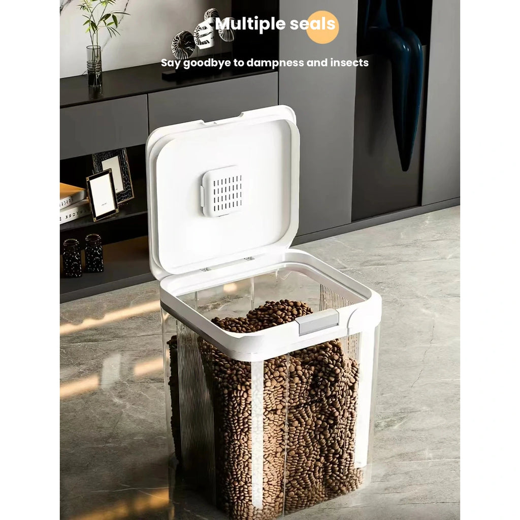 Pet food container handle used for carrying