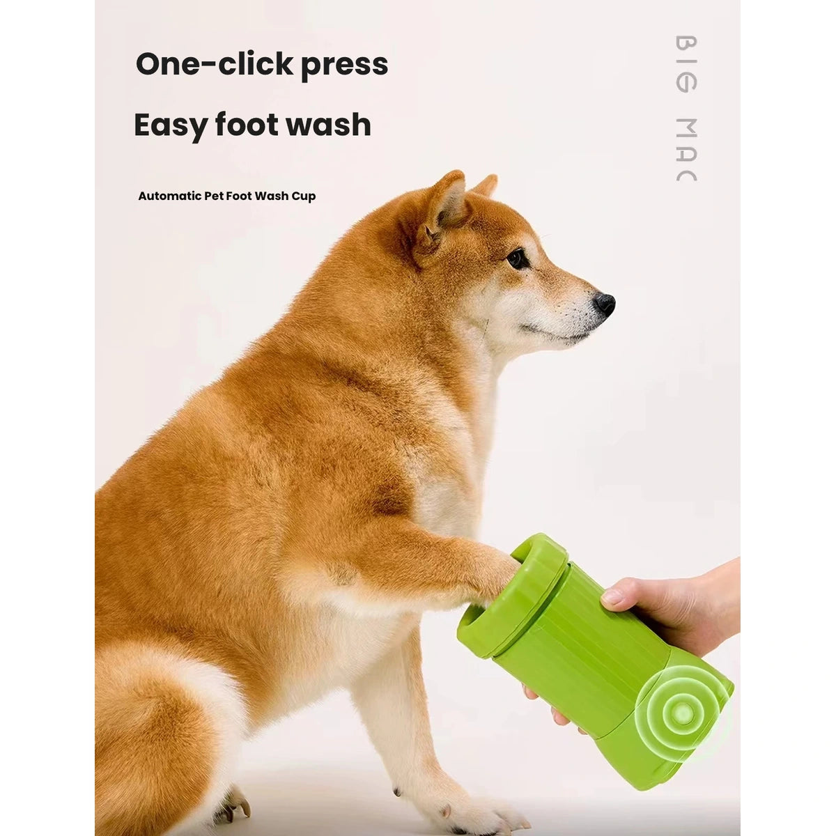 Manual paw cleaner used on a dog's muddy paw