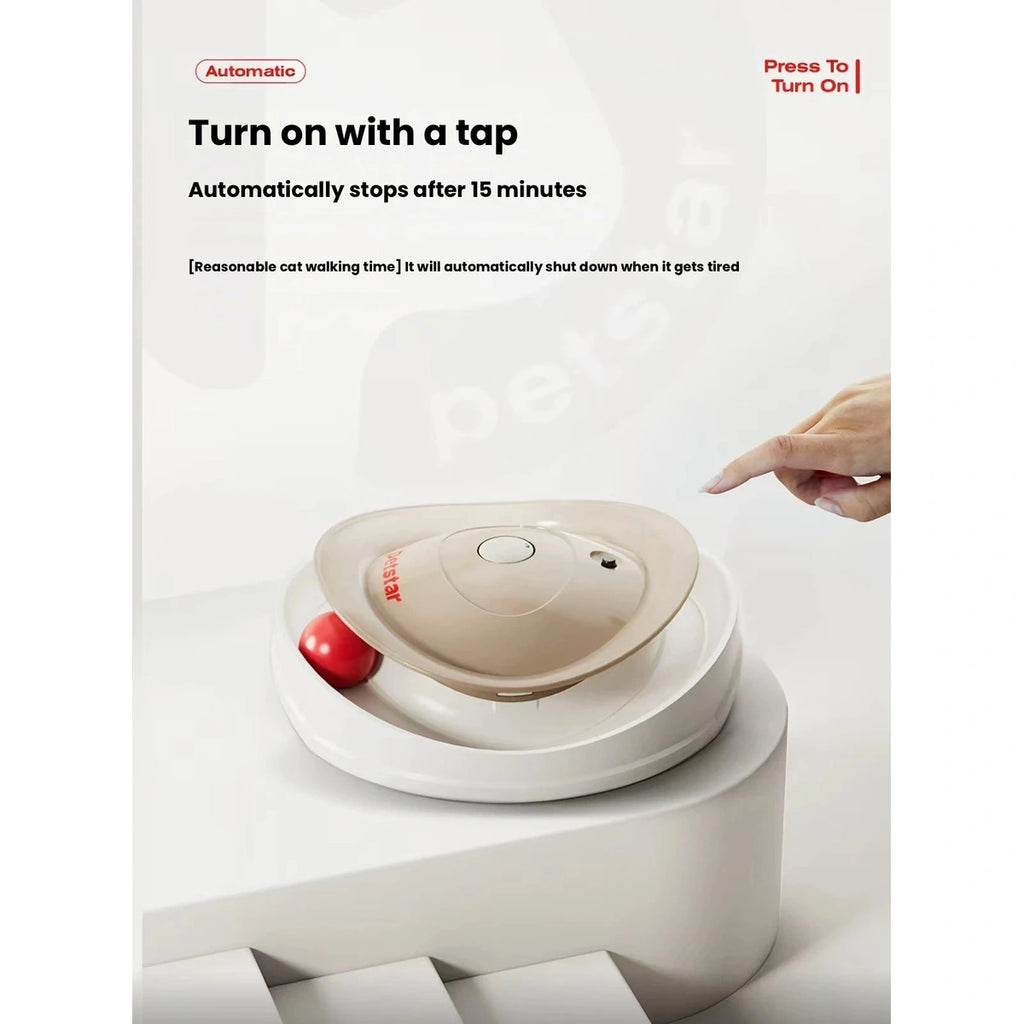 One-touch control on the Petstar feather spinner cat toy
