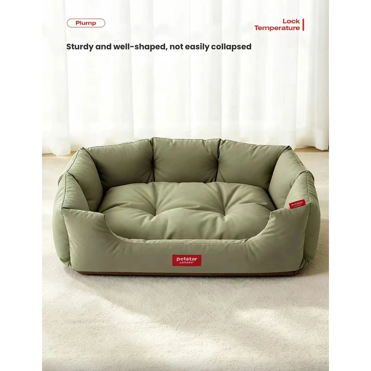 Cat sleeping in the green Petstar bolster bed