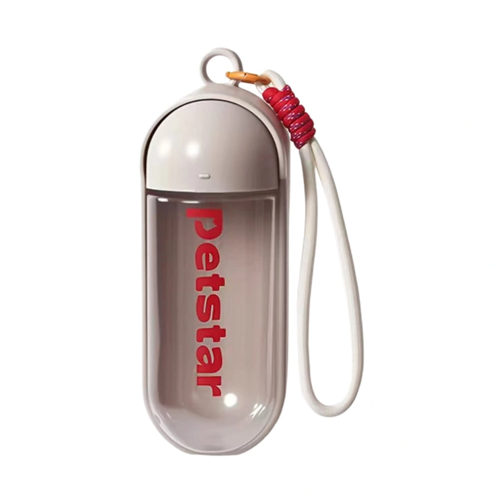 Beige Petstar 350ml foldable dog water bottle