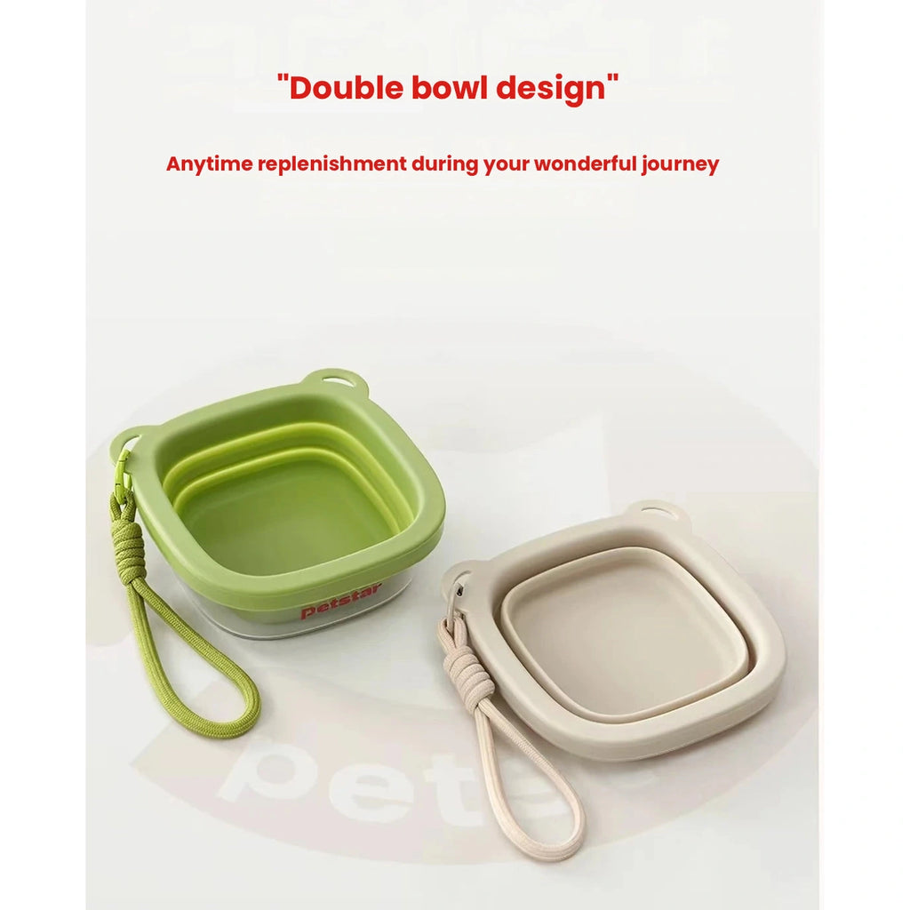 Petstar travel bowl shown open and collapsed