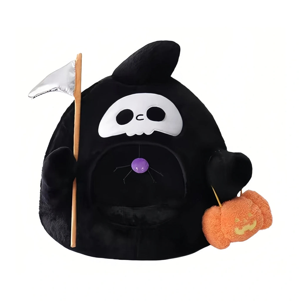 Petstar Halloween cave cat bed with ghost and pumpkin details