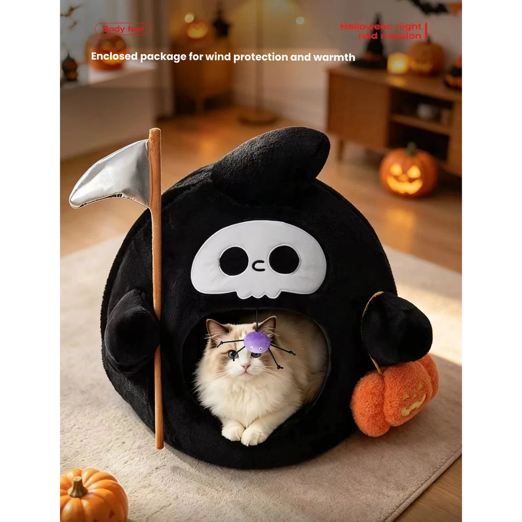 Front view of the Petstar Halloween cat cave
