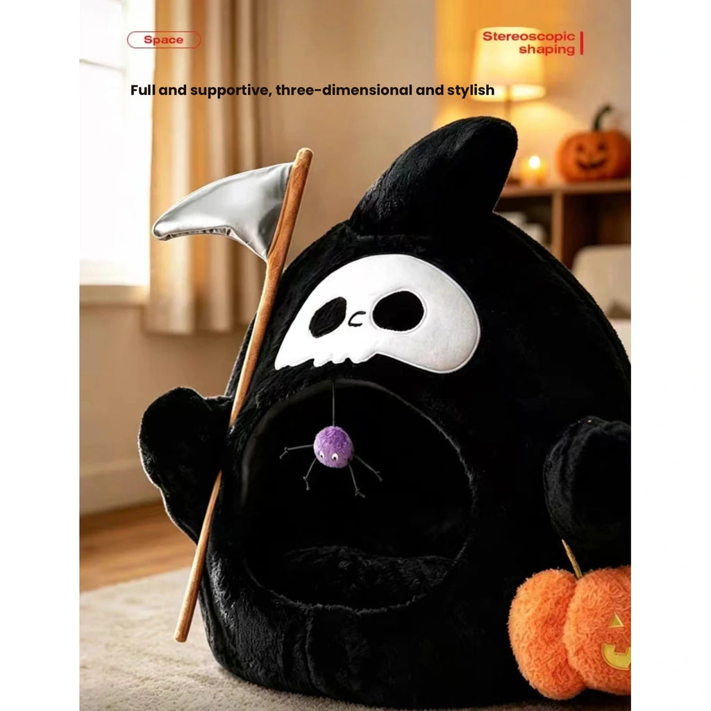 Petstar plush Halloween cat bed with themed accessories
