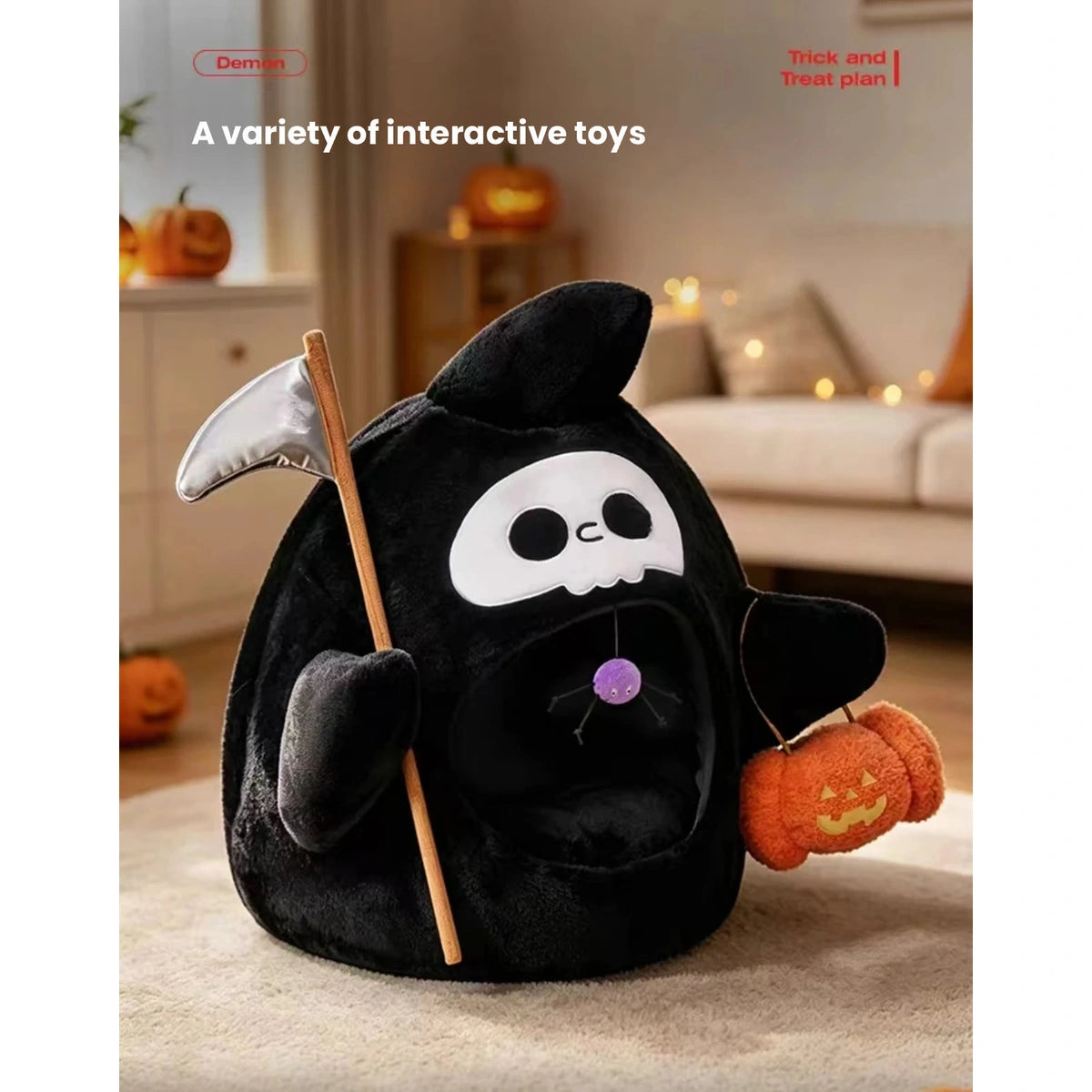 Petstar Halloween cat bed with attached play details