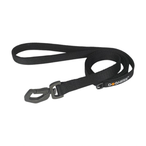 Onyx Black DOGNESS dog leash with metal clip