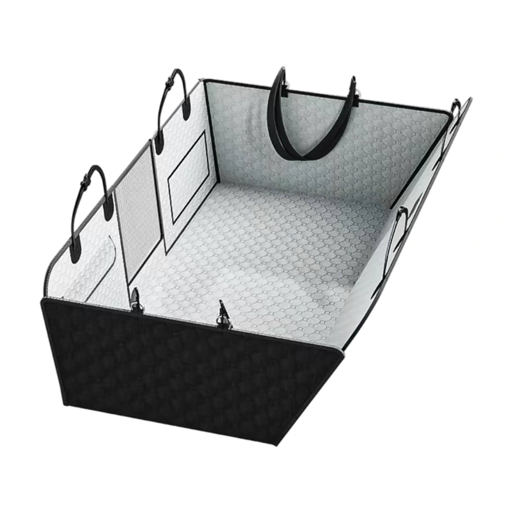 POPOCOLA black and grey dog car seat cover with raised sides