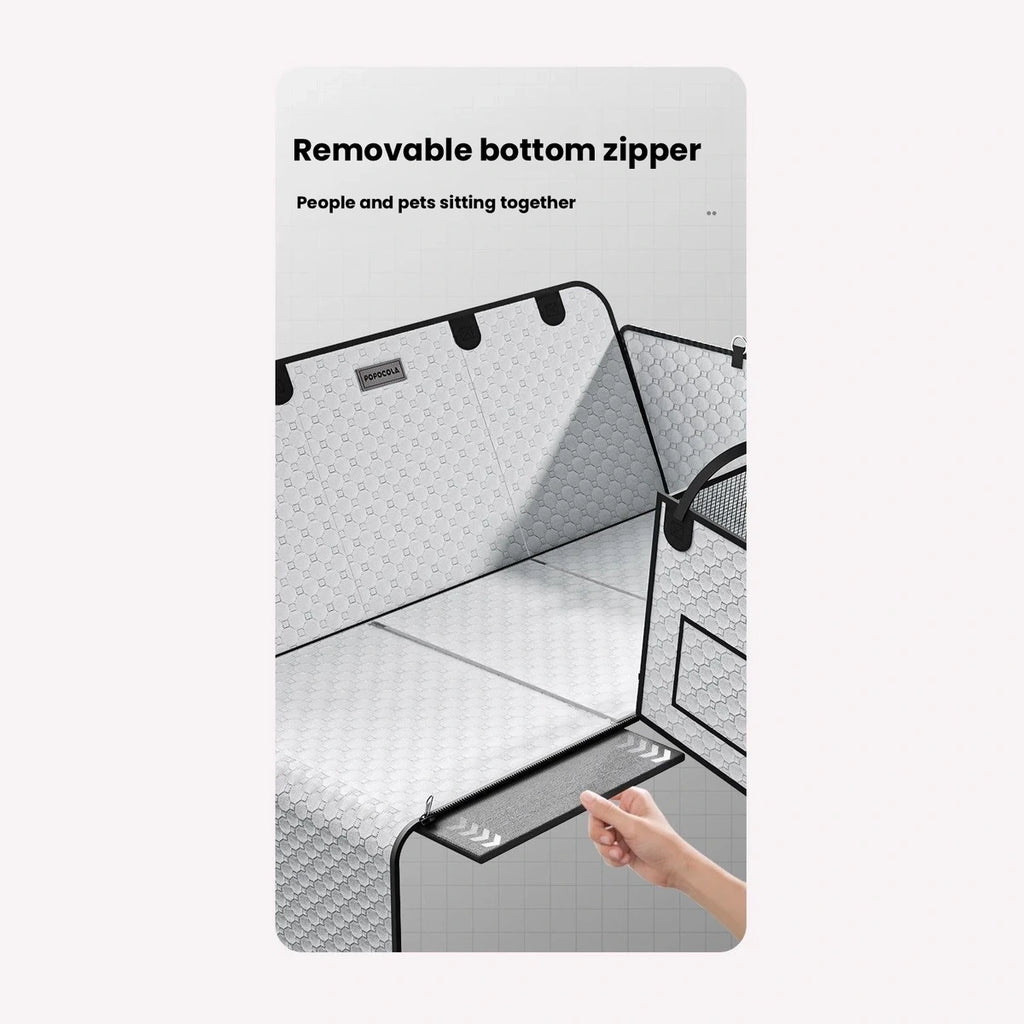 Removable bottom zipper on the car seat cover