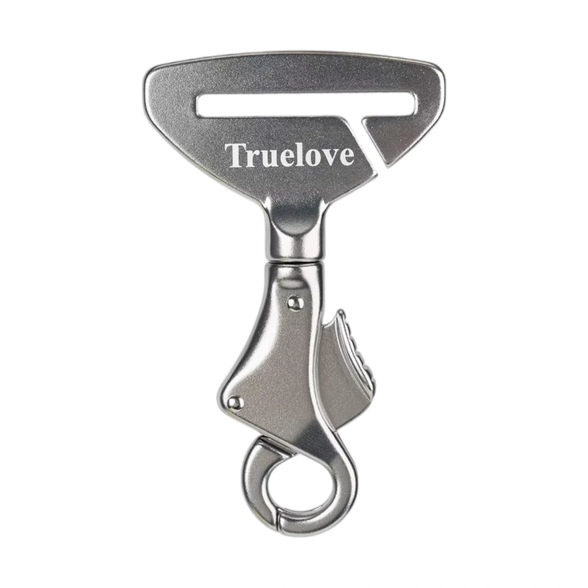 銀色のTruelove犬用ベルト接続金具