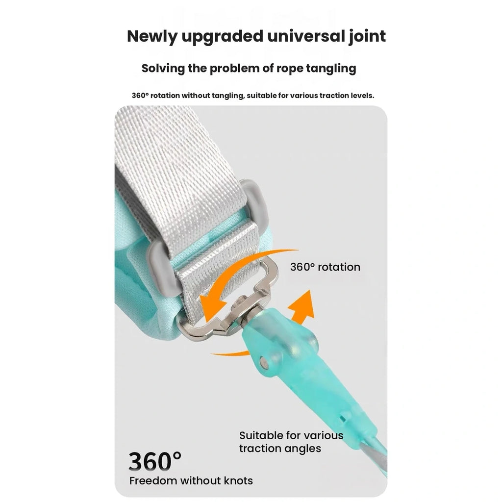 Rotating connector on coiled dog lead
