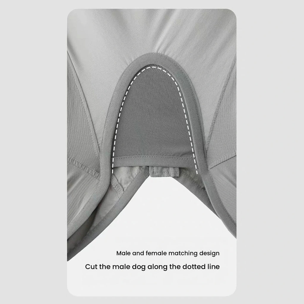 Leg opening and seam of dog raincoat