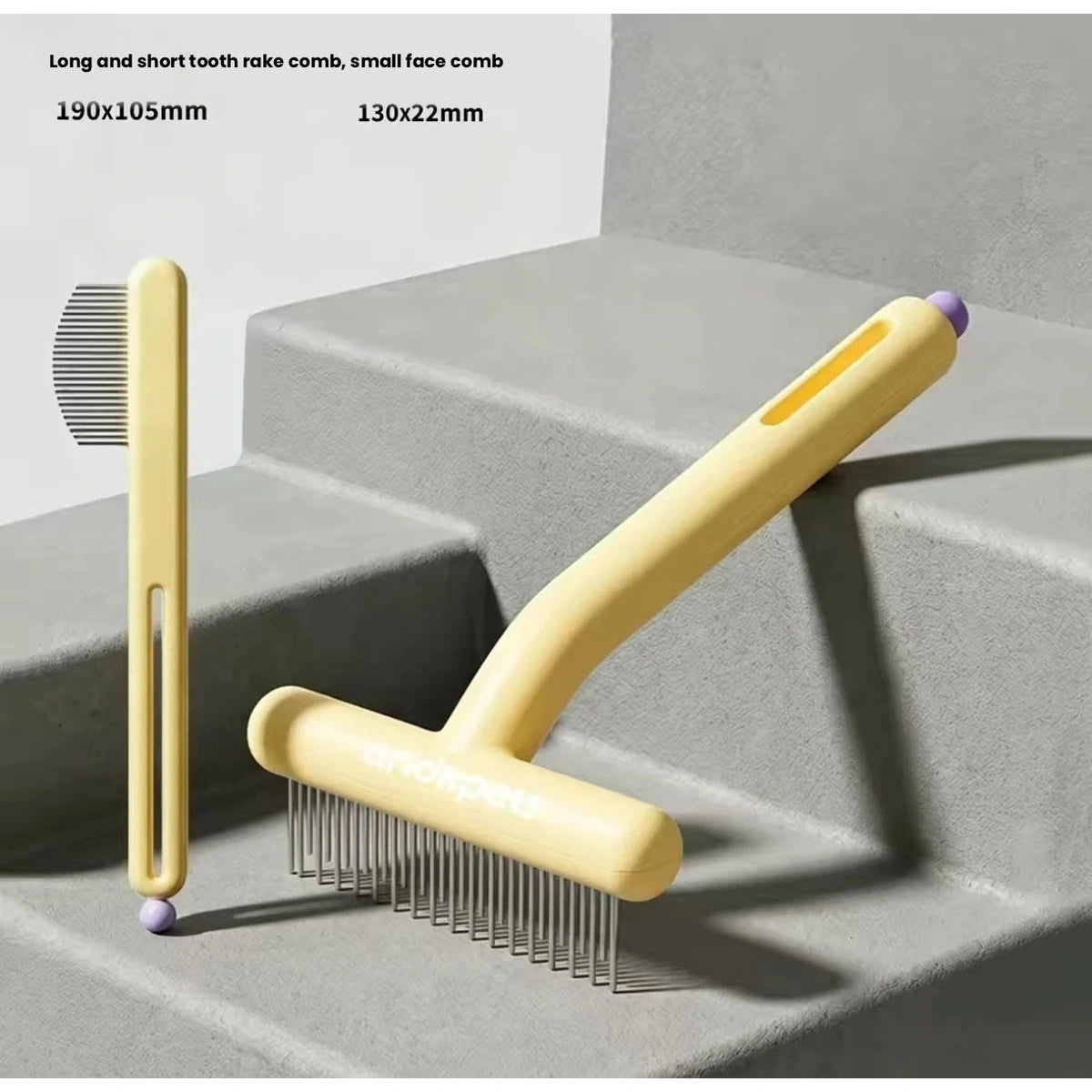 Yellow undercoat rake shown from several angles