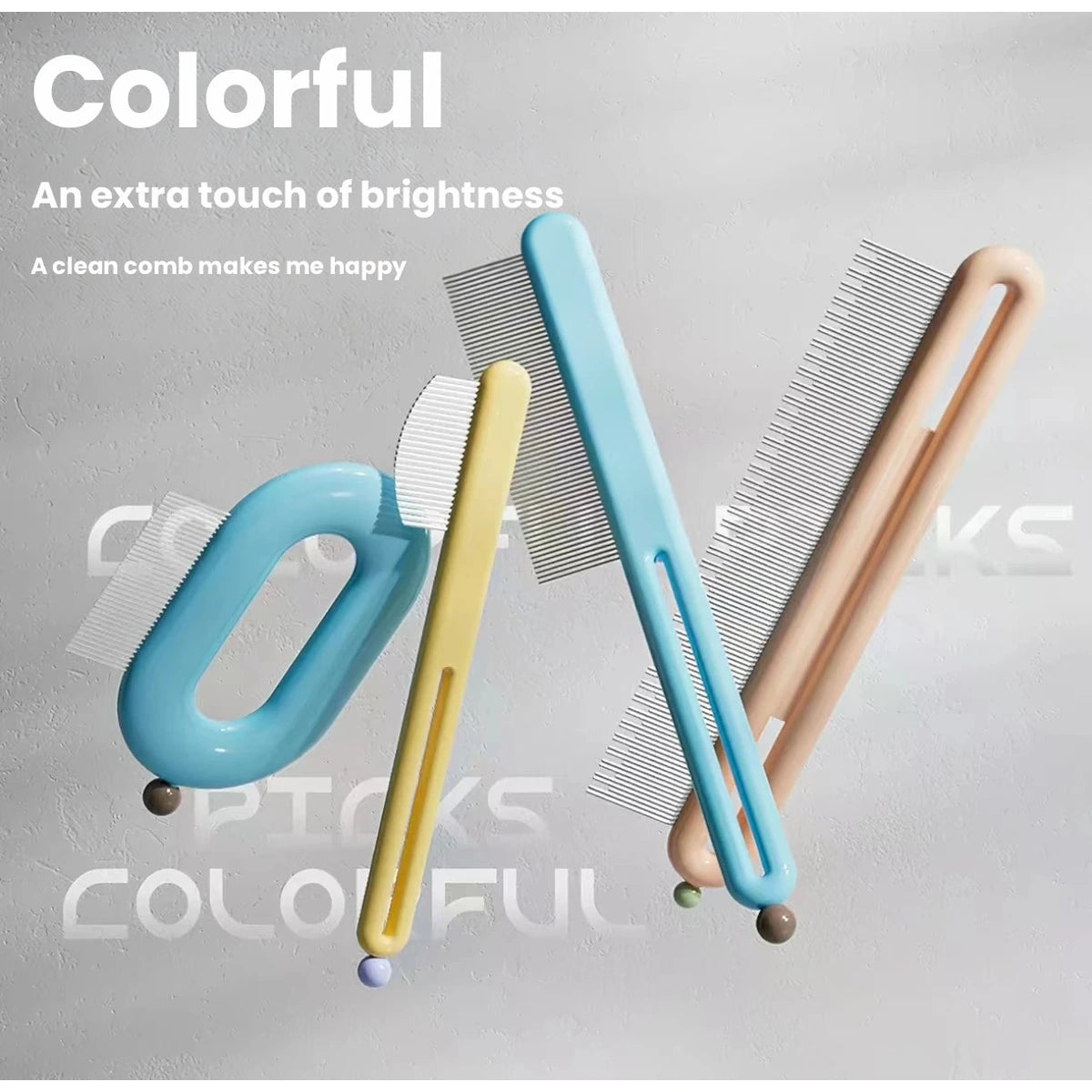 Colour options for slim pet grooming combs