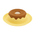 Yellow ZEZE silicone lick bowl with brown centre