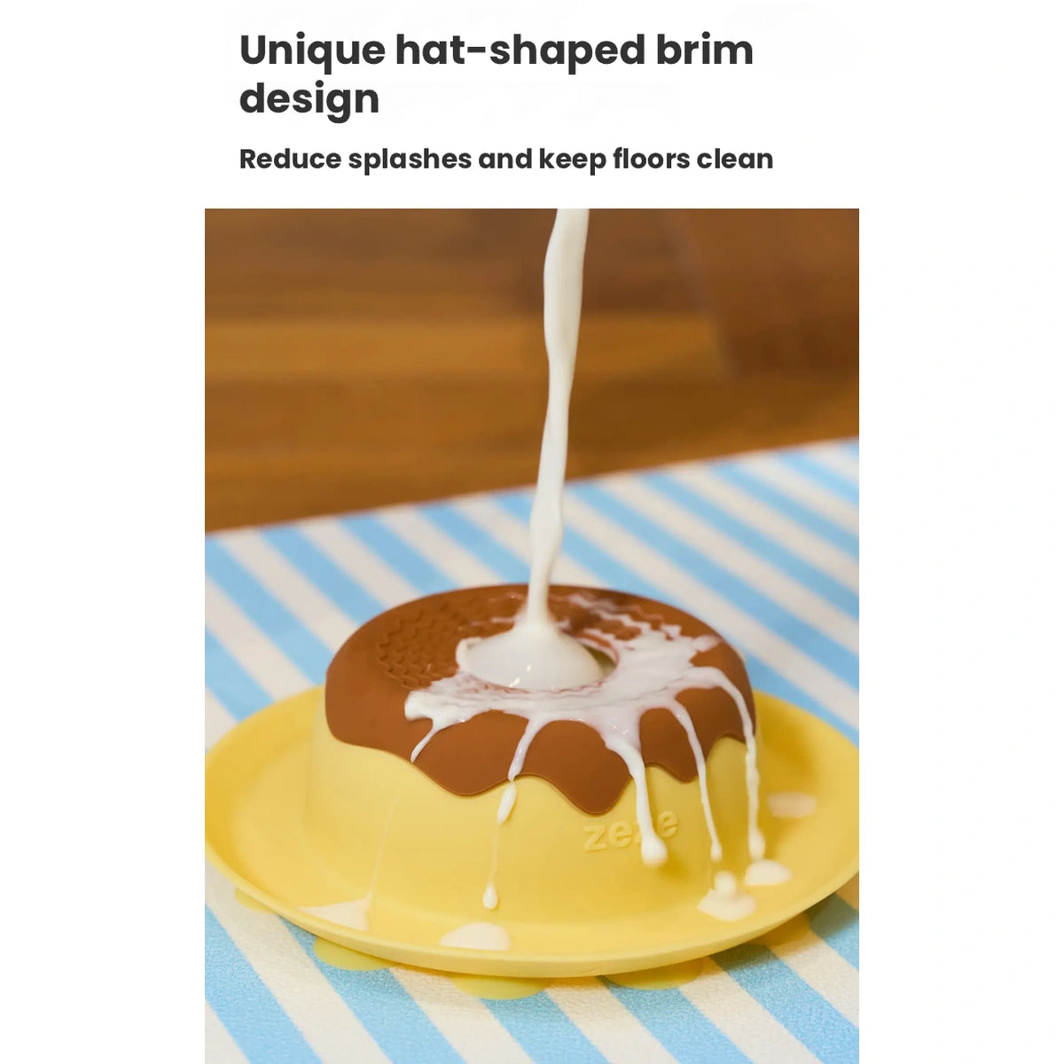 Food added to the silicone lick bowl