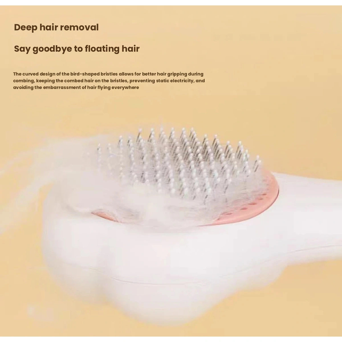 Close-up of grooming brush pins
