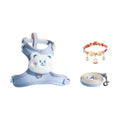 Blue animal-motif cat harness and leash set