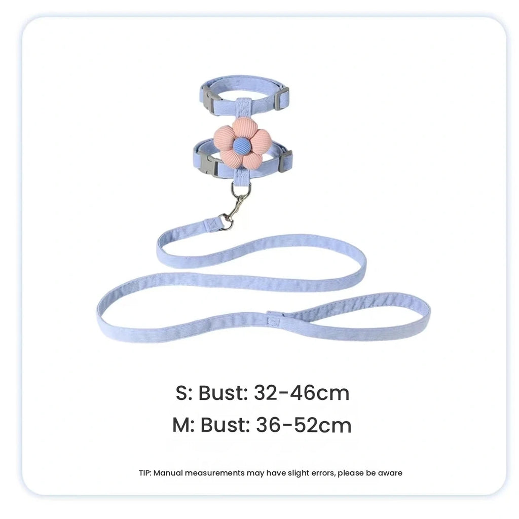 Blue flower cat harness size chart