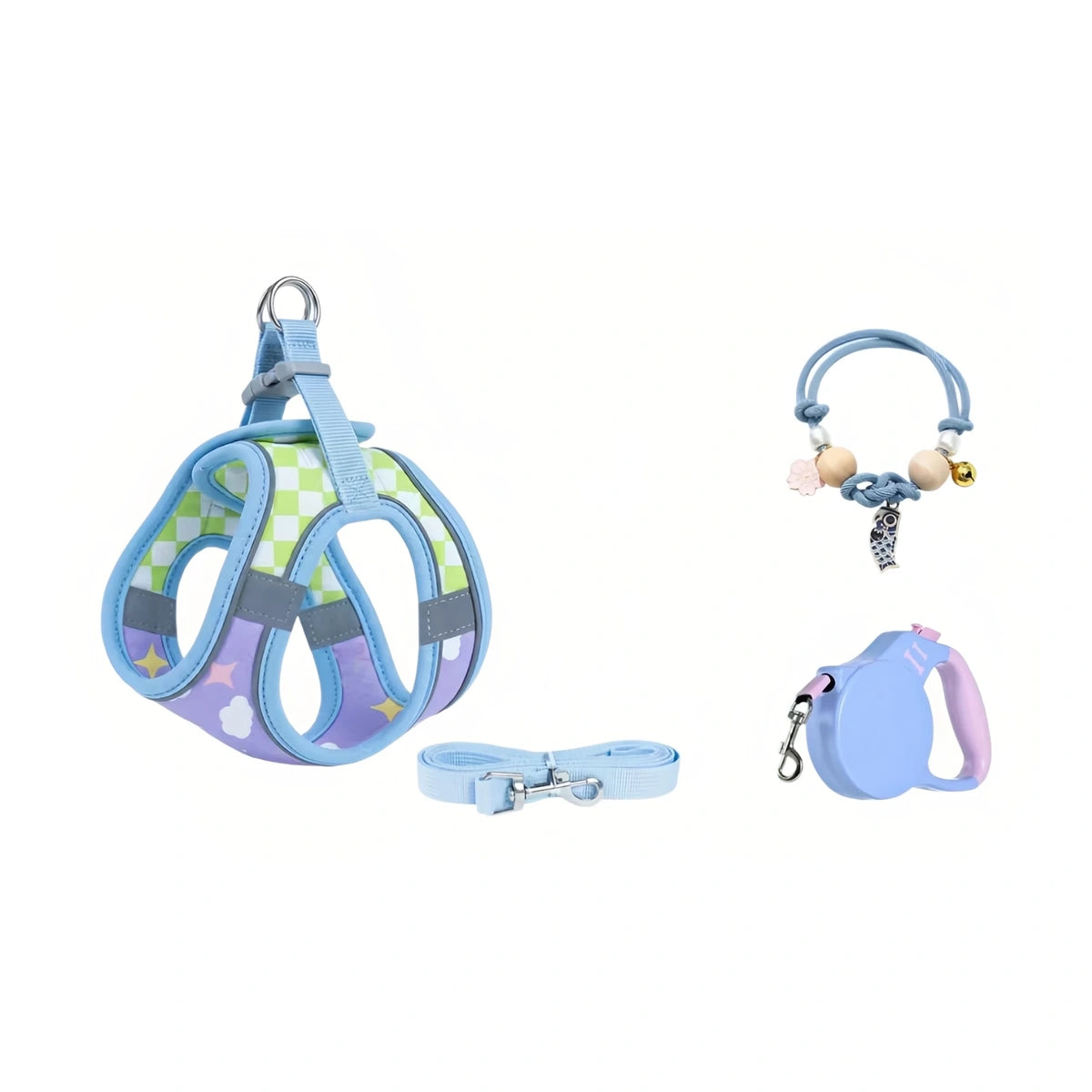 Pink cat strap harness and lead